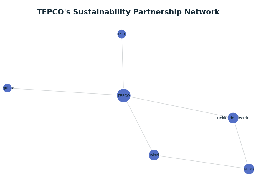 Network graph: TEPCO's Sustainability Partnership Network