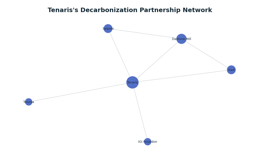 Network graph: Tenaris's Decarbonization Partnership Network