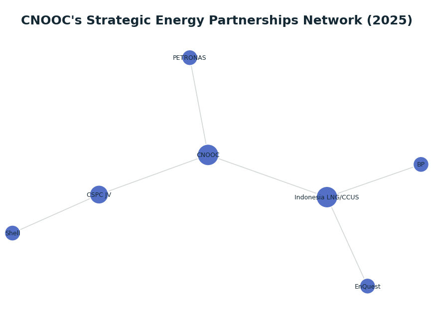 Network graph: CNOOC's Strategic Energy Partnerships Network (2025)