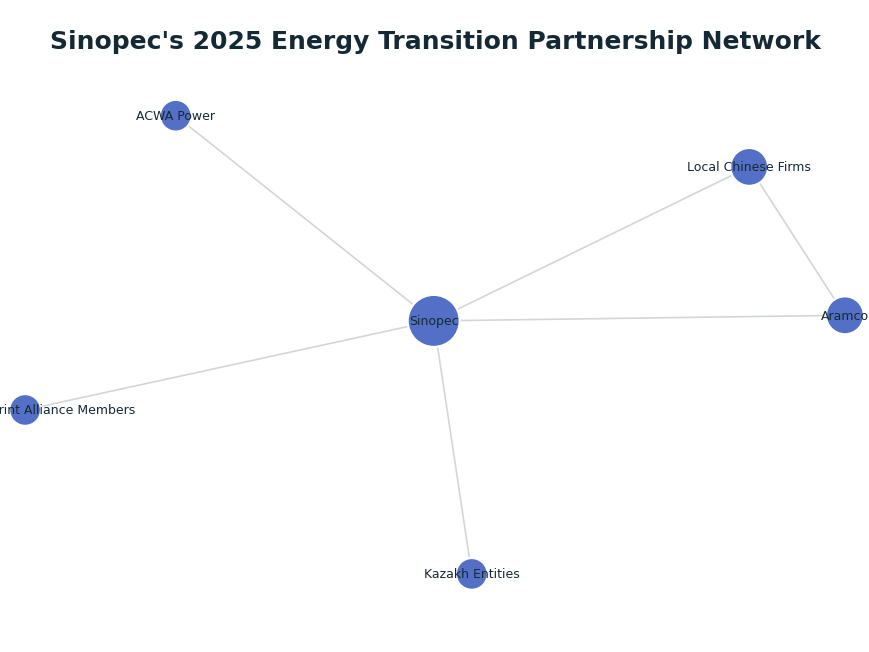 Network graph: Sinopec's 2025 Energy Transition Partnership Network
