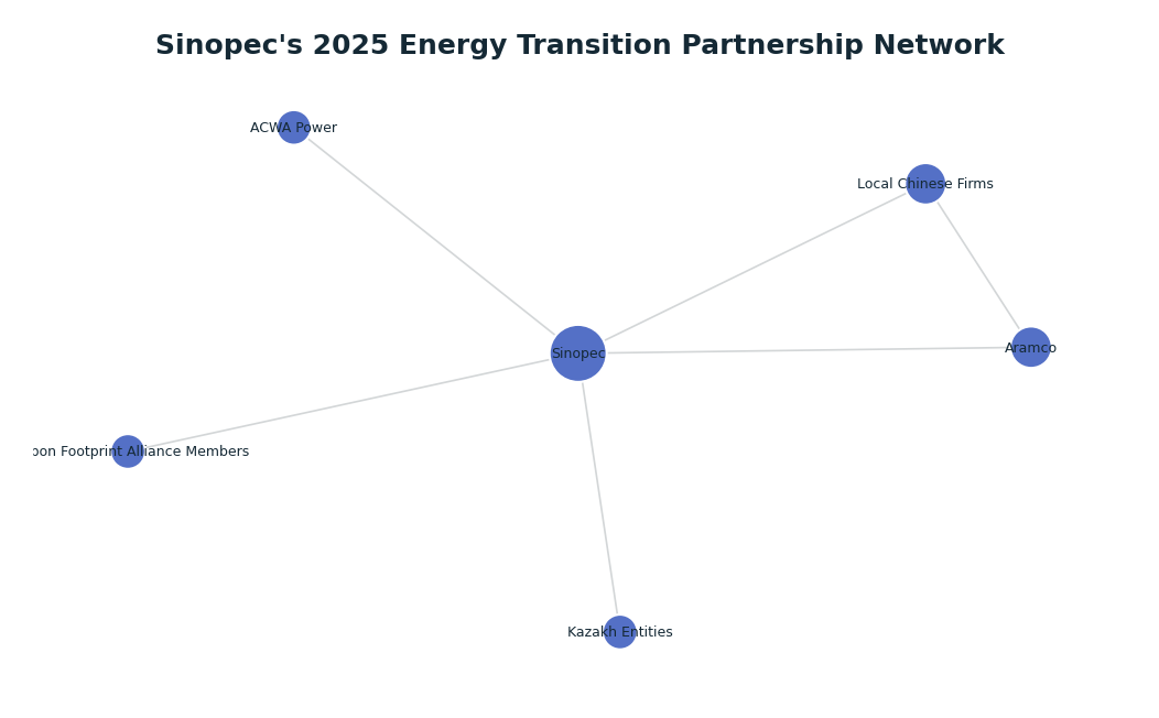Network graph: Sinopec's 2025 Energy Transition Partnership Network