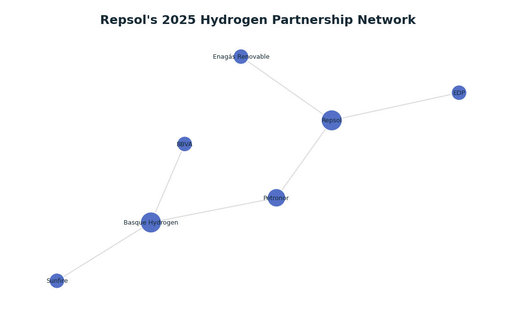 Network graph: Repsol's 2025 Hydrogen Partnership Network