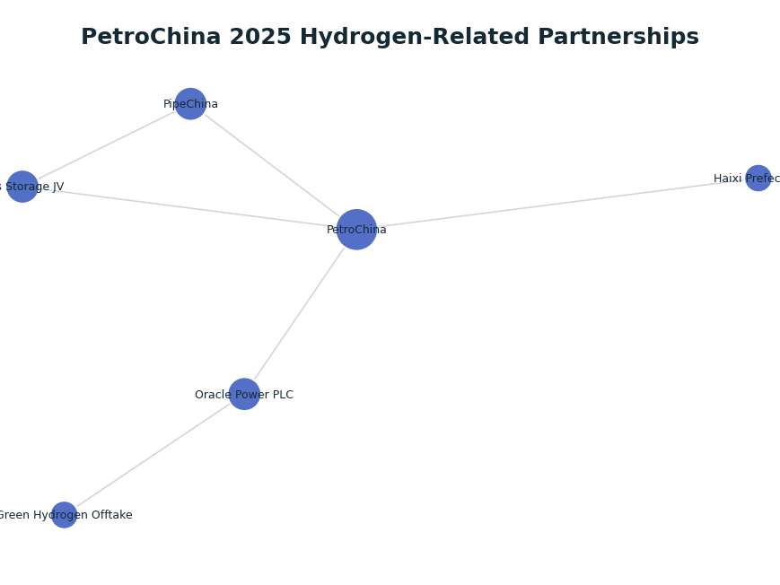 Network graph: PetroChina 2025 Hydrogen-Related Partnerships