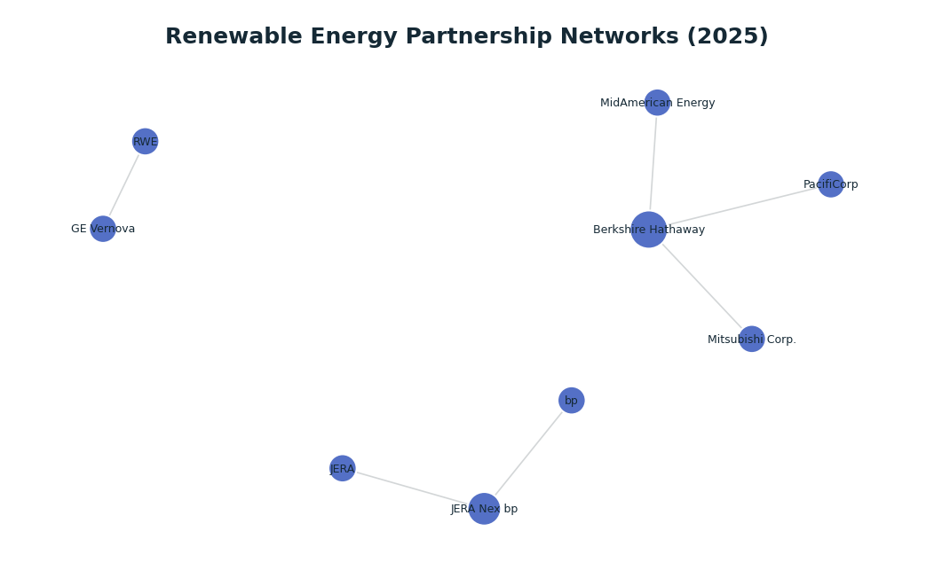 Network graph: Renewable Energy Partnership Networks (2025)