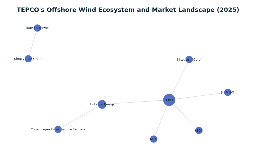 Network graph: TEPCO's Offshore Wind Ecosystem and Market Landscape (2025)