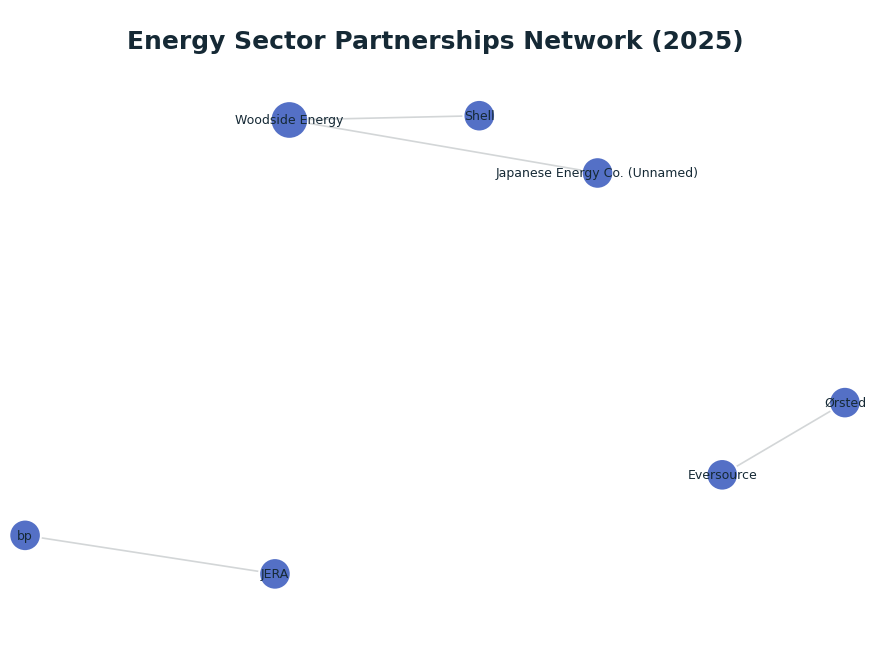 Network graph: Energy Sector Partnerships Network (2025)