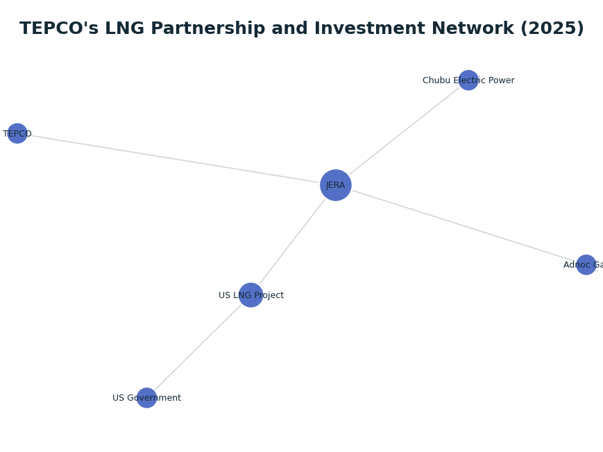 Network graph: TEPCO's LNG Partnership and Investment Network (2025)