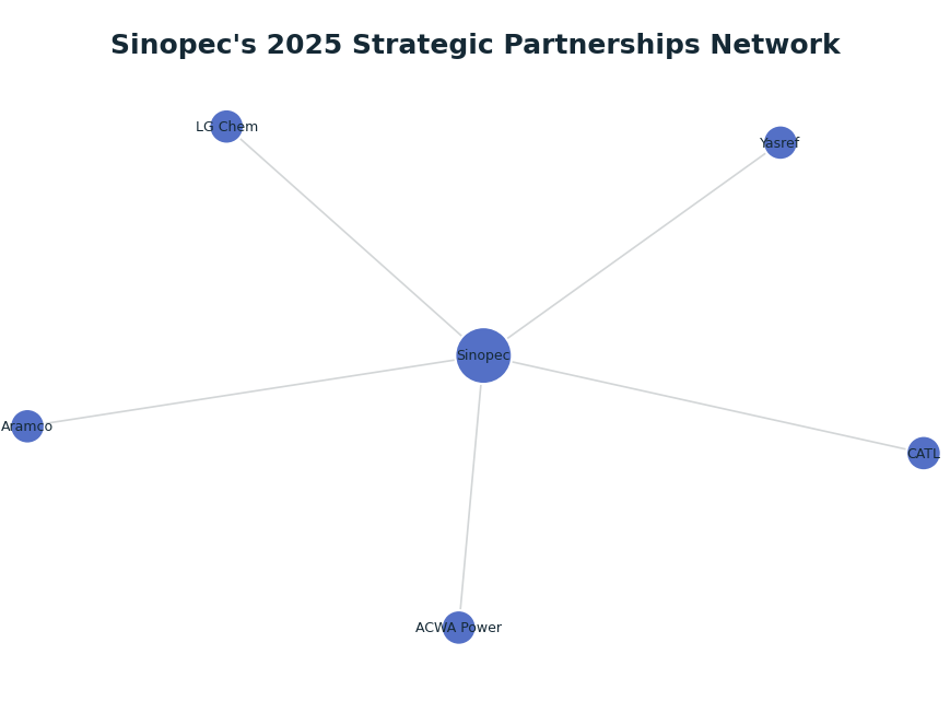 Network graph: Sinopec's 2025 Strategic Partnerships Network