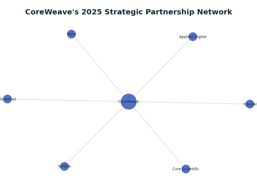 Network graph: CoreWeave's 2025 Strategic Partnership Network